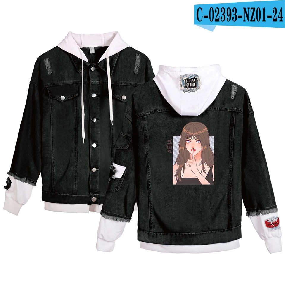 Harajuku Everglow Kpop 2D печатная Повседневная джинсовая куртка мода новые женские/мужские весенние и осенние повседневные узкие джинсы куртка - Цвет: As shown