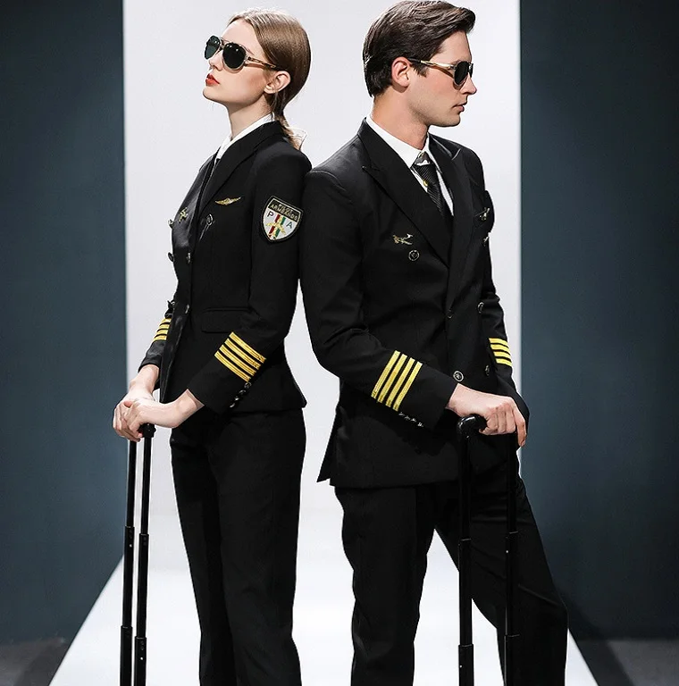 Костюмы капитана унисекс одежда члена команды air Airline co Flight attendant униформа KTV отель