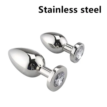 Real 403 Stainless steel huge heavy small medium large size set jewerly Crystal Metal anal beads butt plug insert ass sex toy 1