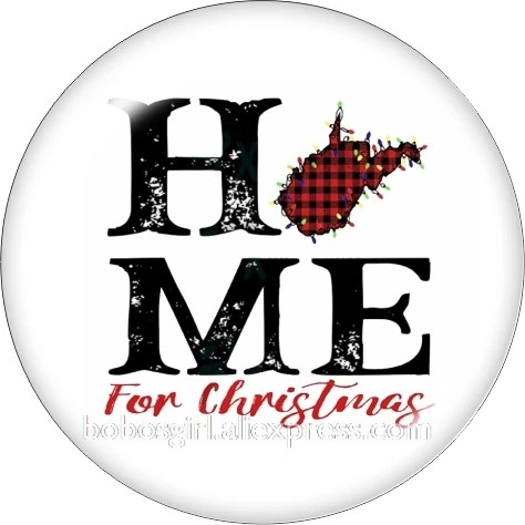 Merry Christmas HOME USA 18 мм кнопка оснастки ювелирные изделия DIY браслет Круглый Фото стеклянные кабошоны TW6352 - Окраска металла: B7372