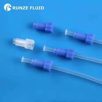 

FEP Tube Flanged Adapters Plastic Connector 1/4-28 M6 Thread 1.5Mpa High Pressure Resistance Leakage-free Excellent Quality