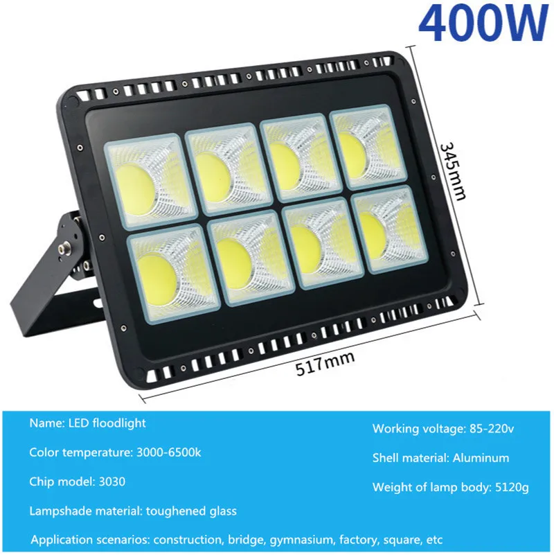 Led Flood Light 220V Outdoor LED Spotlight Floodlight Wall Lamp Reflector IP65 Waterproof Lighting 50W 100W 200W 300W 400W Lamp