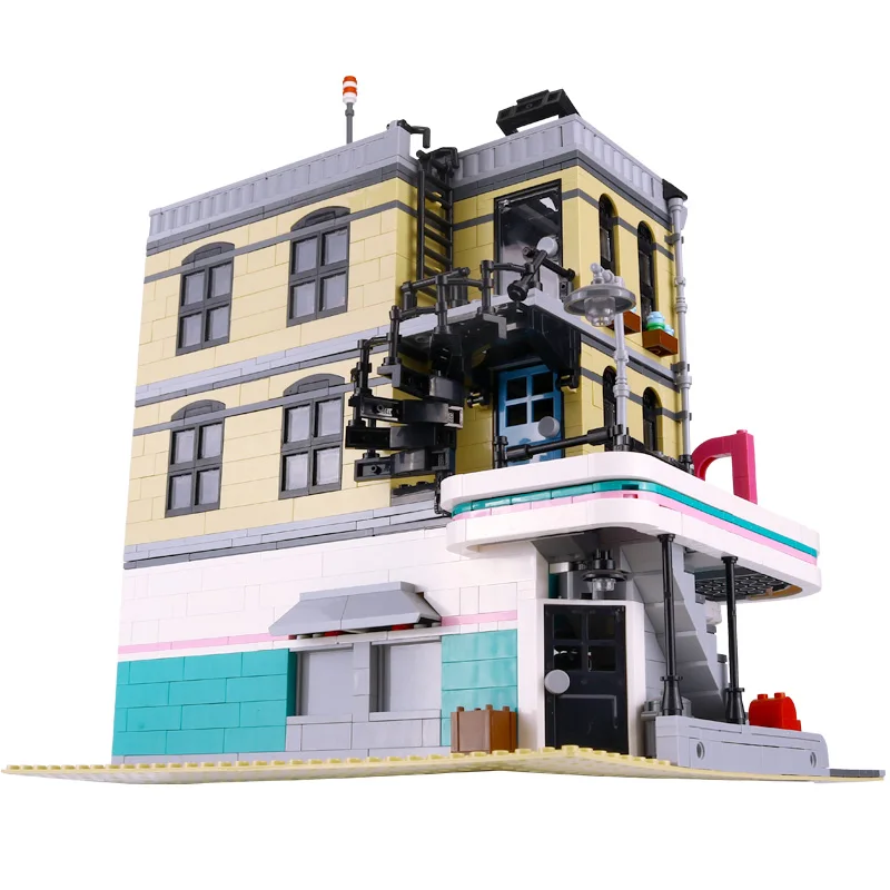 10260 создатель города на улице в центре города Diners 15037 2480 шт уличный вид модели строительные блоки кирпичи Детские совместимые игрушки лего подарки