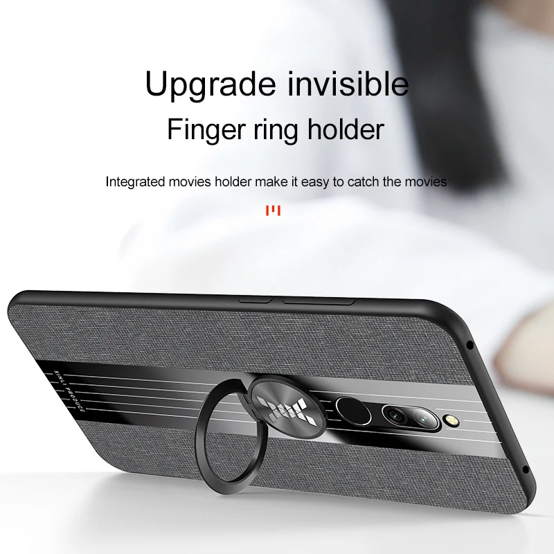 

Cloth case for xiaomi redmi 8 Triple patchwork magnetic protective case for redmi 8 shockproof Anti-fall phone Protective cover
