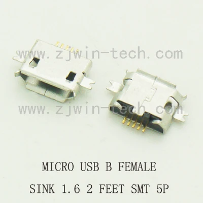 Reel packing 10pcs/lot Micro USB connector socket phone tail charging B type female jack sink 1.6 SMT 5Pin 2FEET | Обустройство дома