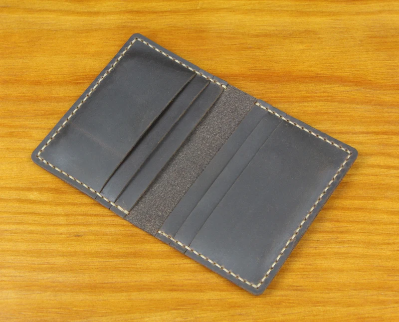 Handmade Crazy horse Genuine Leather Men card holder slim Leather Card wallet Business card holder Women name Card Sleeve