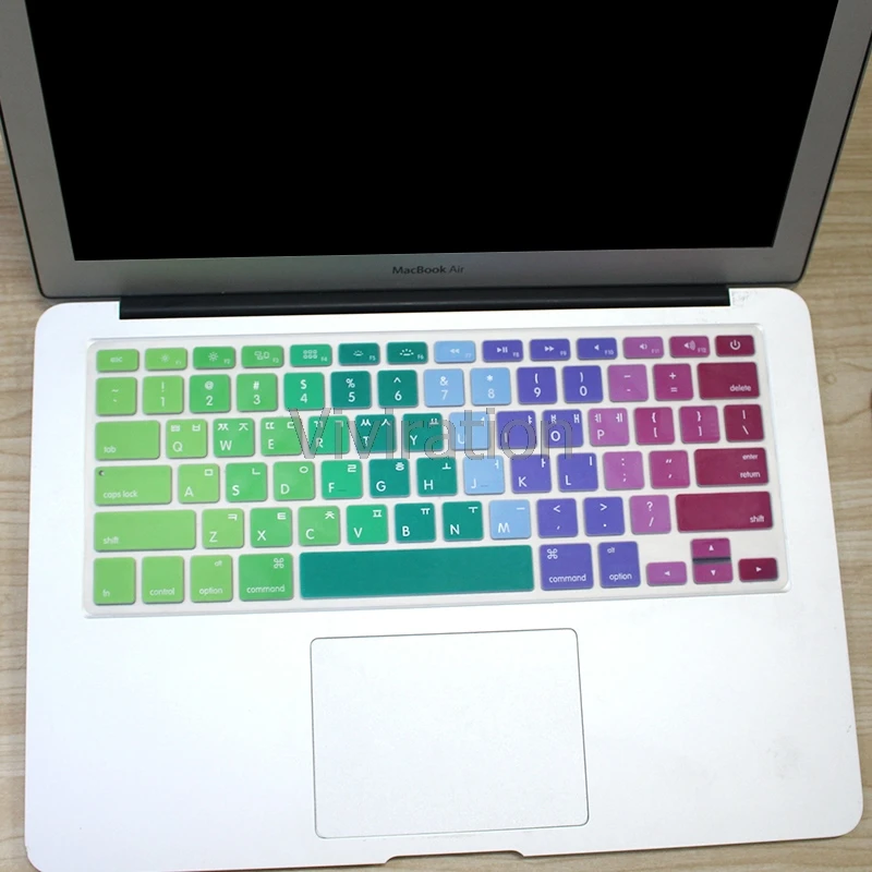 Силиконовый защитный чехол для клавиатуры Apple Pro 13 15 17 Air 11," Pro Air 13, мягкая южнокорейская наклейка на клавиатуру с буквами