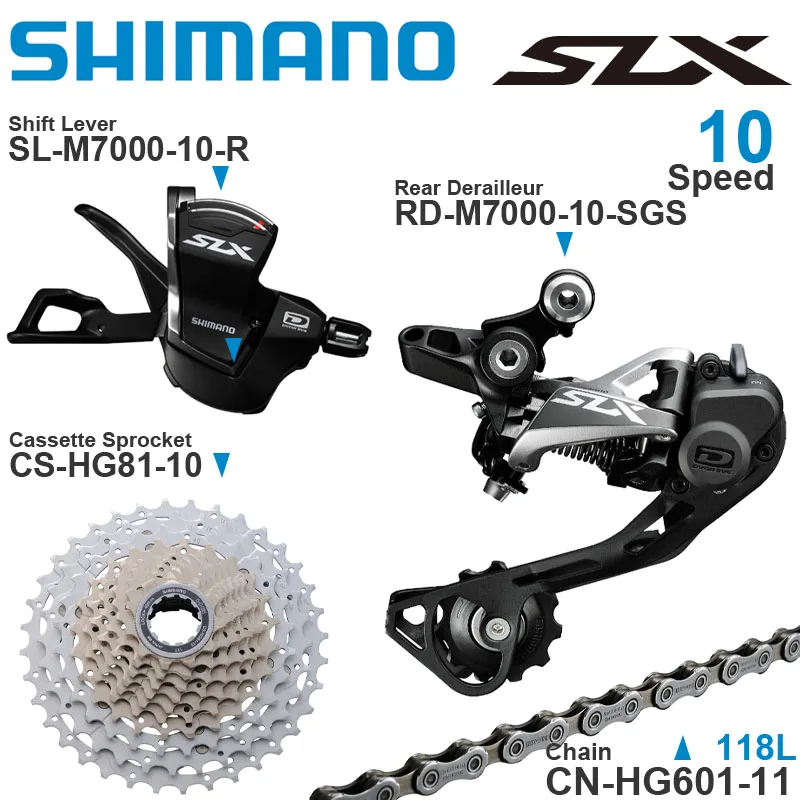 Shimano SLX M7000 10v Groupset with Shifter and Rear Derailleur 3x10 speed Cassette Sprocket