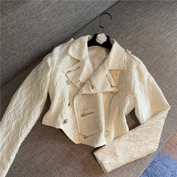 

HIGH STREET 2020 Newest Designer Jacket Women's Zipper Embellished Jacquard Jacket
