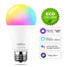 WiFi RGB E27 LED Smart Light Bulb Colour Changing Lamp Siri Voice Control Alexa Alice Google Home Assistant APP Remote Dimmable