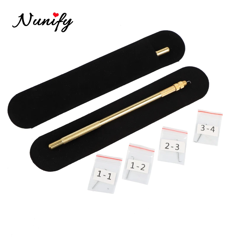 Lace Wig Needles Nunify Lacing Needle Ventilating Holder 4Pcs Needle Kit 1-1 1-2 2-3 3-4 For Lace Wig Closure Frontal Making
