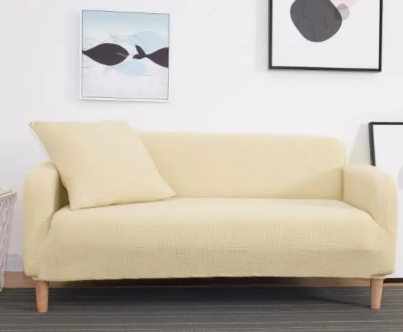 Light yellow Одноцветные Угловые чехлы для диванов для гостиной эластичные чехлы из спандекса чехлы для диванов эластичные диванные полотенца - Цвет: Light yellow