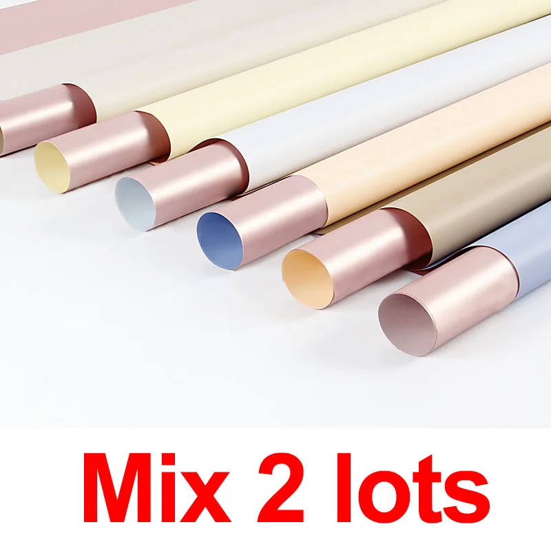 Mix 2lots 20 шт Двухслойная оберточная бумага для цветов OPP водонепроницаемая оберточная бумага для цветов Подарочная коробка Свадебная Упаковка - Цвет: Mix 2lots
