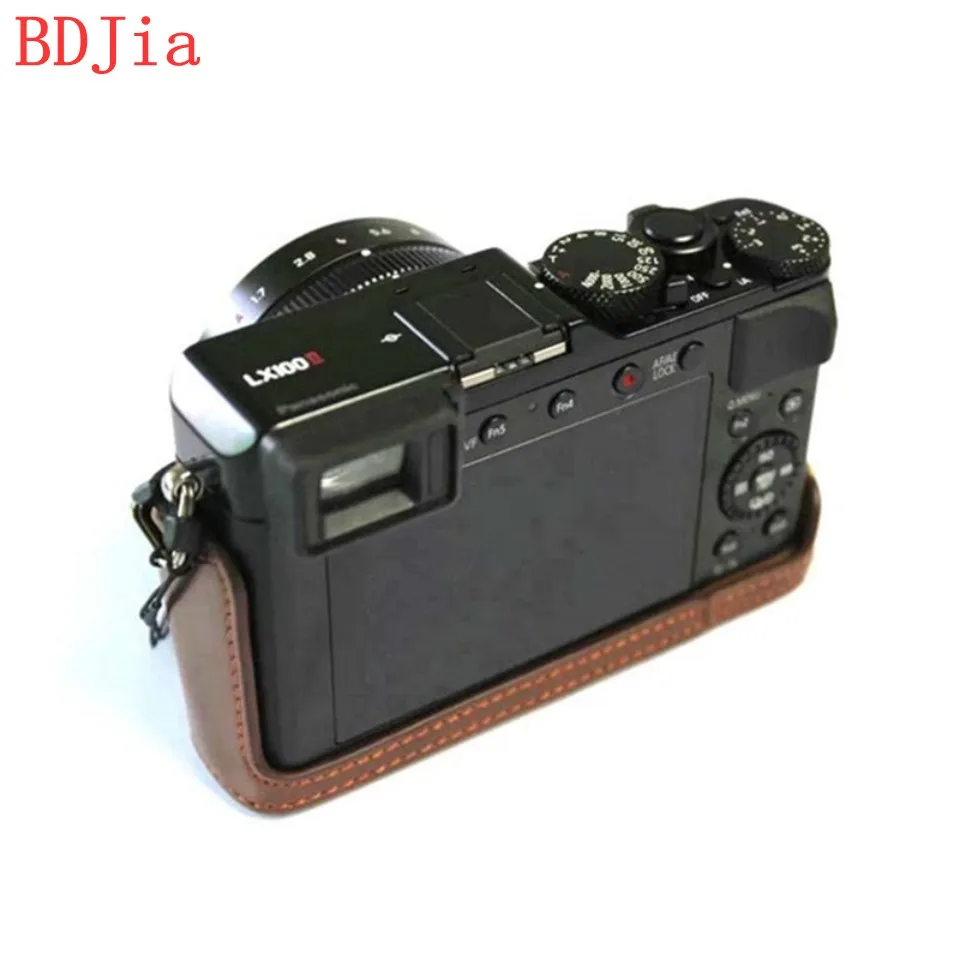 Роскошный кожаный чехол для камеры Panasonic LX100M2 LX100II цифровая камера из искусственной кожи чехол для камеры с отверстием батареи+ ремень