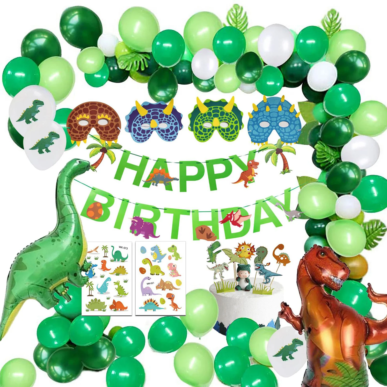 Gehende grüne Dinosaurier-Ballone Tier-Helium-Geburtstags-Kind-Party-SpielzeuZP