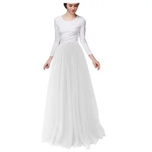 Мягкие розовые длинные юбка-американка из шифона и тюля, торжественные платья для свадьбы с вставками из сеточки; Нижняя юбка для Для женщин 2 Слои плиссированные праздничный синий цвет красного вина кринолин скольжения юбка