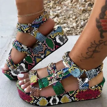 

Sianie Tianie Big Size 34-44 Brand Luxury Ladies Colorful Wedges Gladiator Sandals Shoes Woman Party Summer Sandals Women 2020
