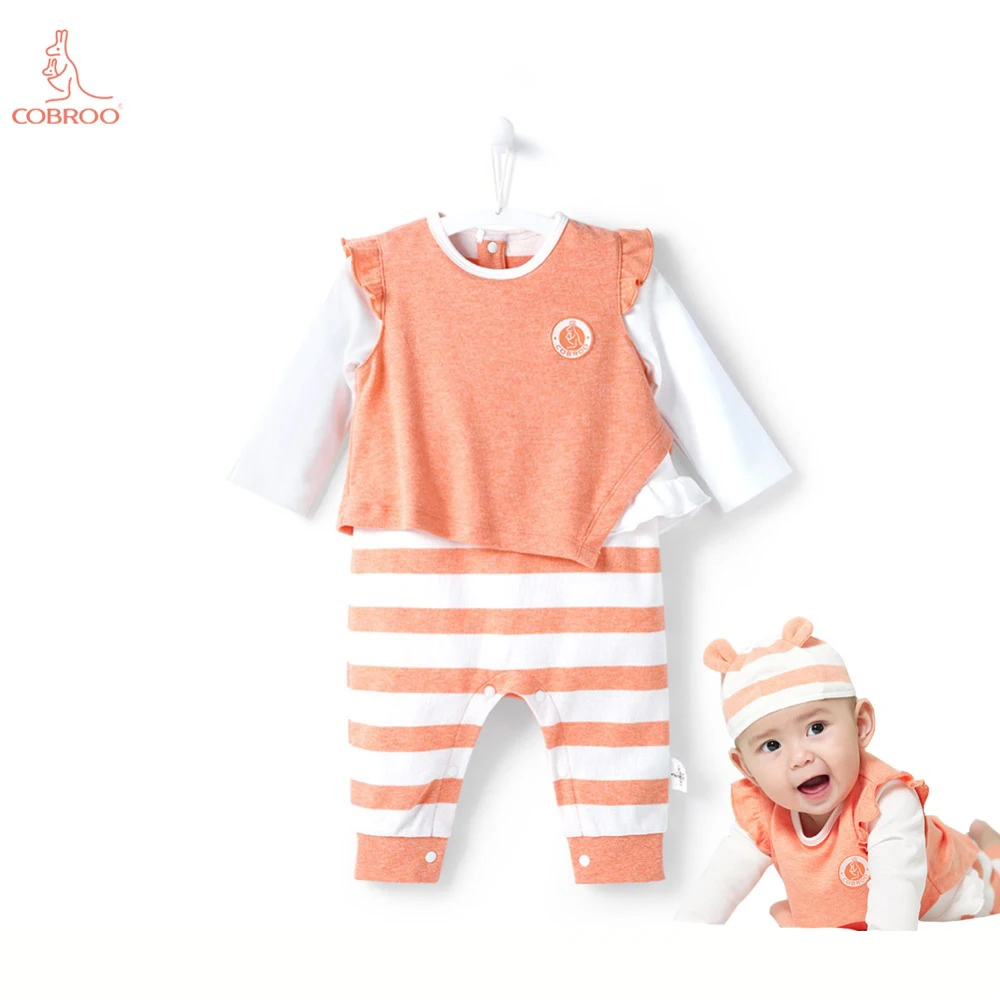 Newborn Baby Girl Beach Clothes Summer Rompers 0 12 Months Orange