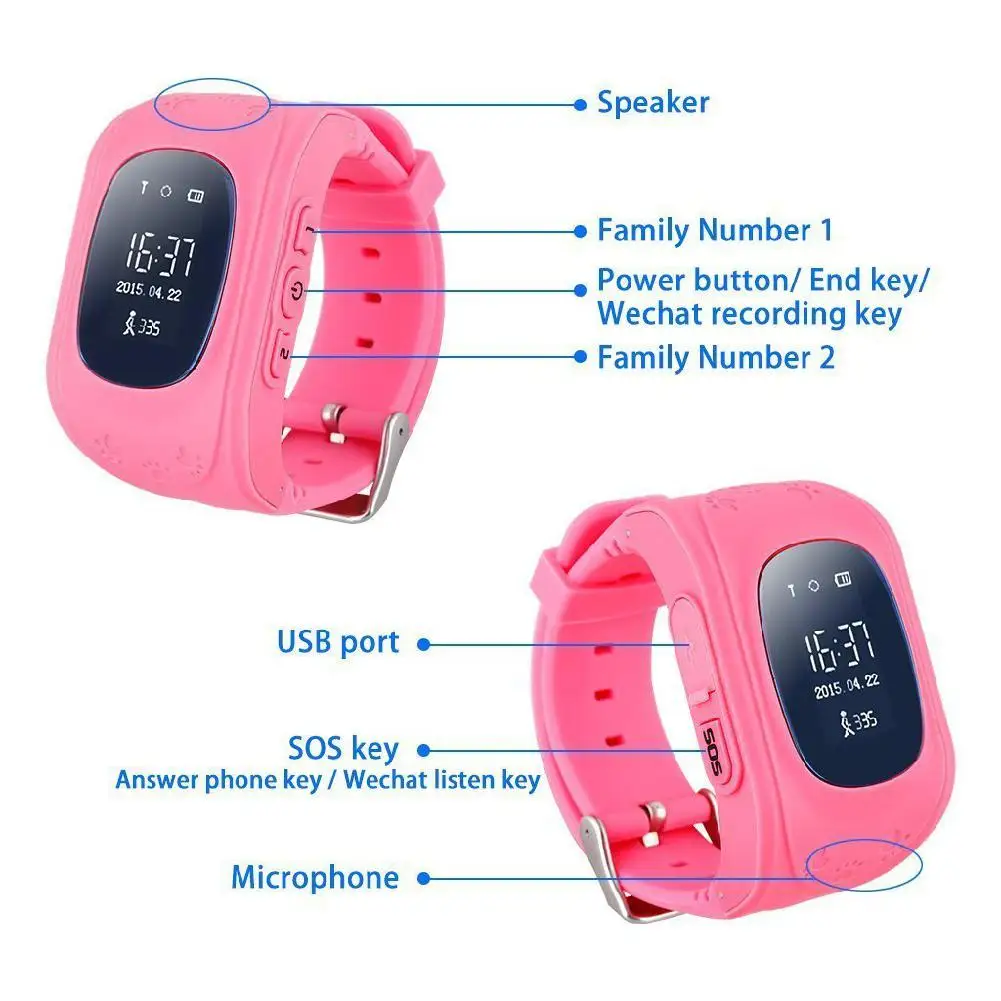 Смарт часы детские цифровые с анти потеря GPS кнопкой SOS трекер Шагомер для детей