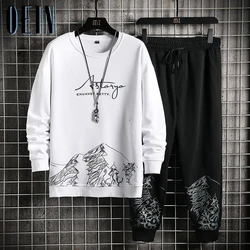 OEIN – ensemble 2 pièces sweat à capuche et pantalon pour homme, survêtement ample, décontracté, Hip Hop, Streetwear, costume de sport, pull, nouvelle collection automne 2021 