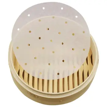 

Bamboo steamer steaming paper silicone release paper 16 size vegetables dim sum pot steamer nonstick baking pan liners SN2003