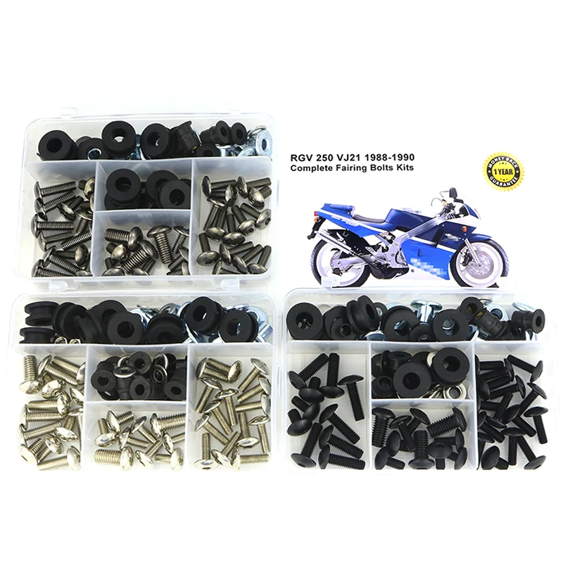 

Fit For Suzuki RGV 250 VJ21 1988 1989 1990 Complete Full Fairing Bolts Kit Bodywork Screws Steel Clips Speed Nuts Covering Bolts