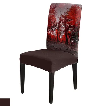 

Spandex Chair Cover Maple Leaves Red Woods Starry Sky Chair Cover Home Decor Hotel Wedding Supplies Dining Chair Cover Stretch