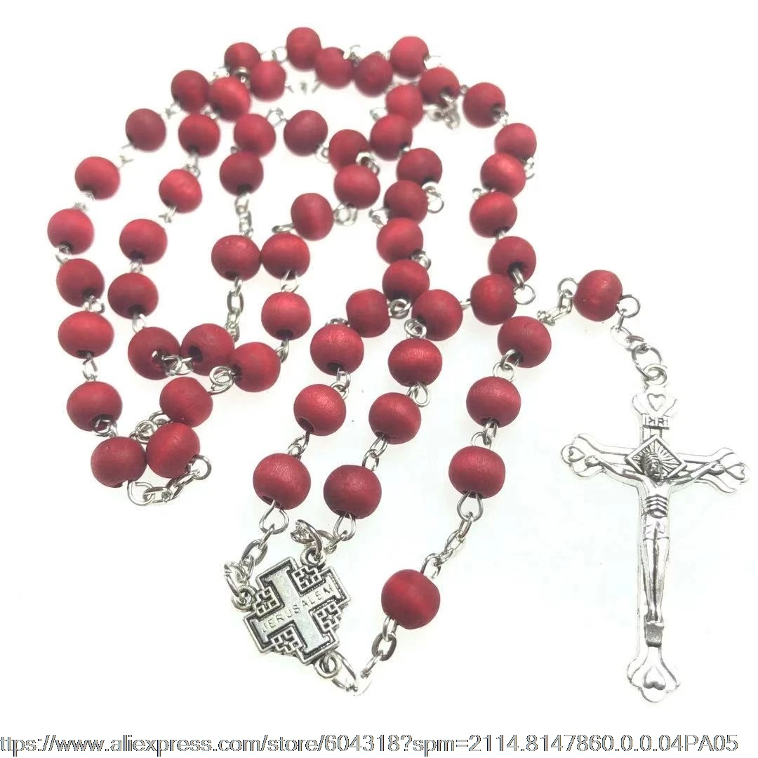 Scent Rosary,rose Rosary, Jerusalem Cross Centerpiece Rosary, Rosary  Necklace - Necklace - AliExpress
