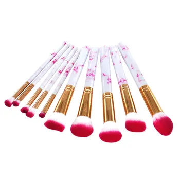 

10pcs Makeup Brushes Set Creative Marbling Handle Soft Fiber Hair Powder Foundation Eyeshadow Brushes Facial Make Up Tools