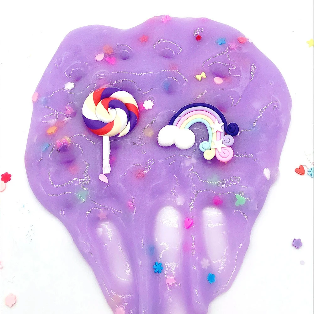 

Charm Clay Rainbow Slime Birthday Cake Fluffy Non Sticky Modeling Flexible Soft DIY Reusable Mud Scented Stretchy