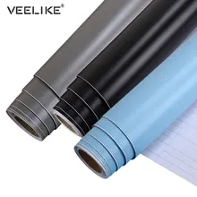 Thickened Self-adhesive Wallpapers Skin Feel Pure Black Waterproof Decorative Stickers Modern Furniture Renovation Contact films