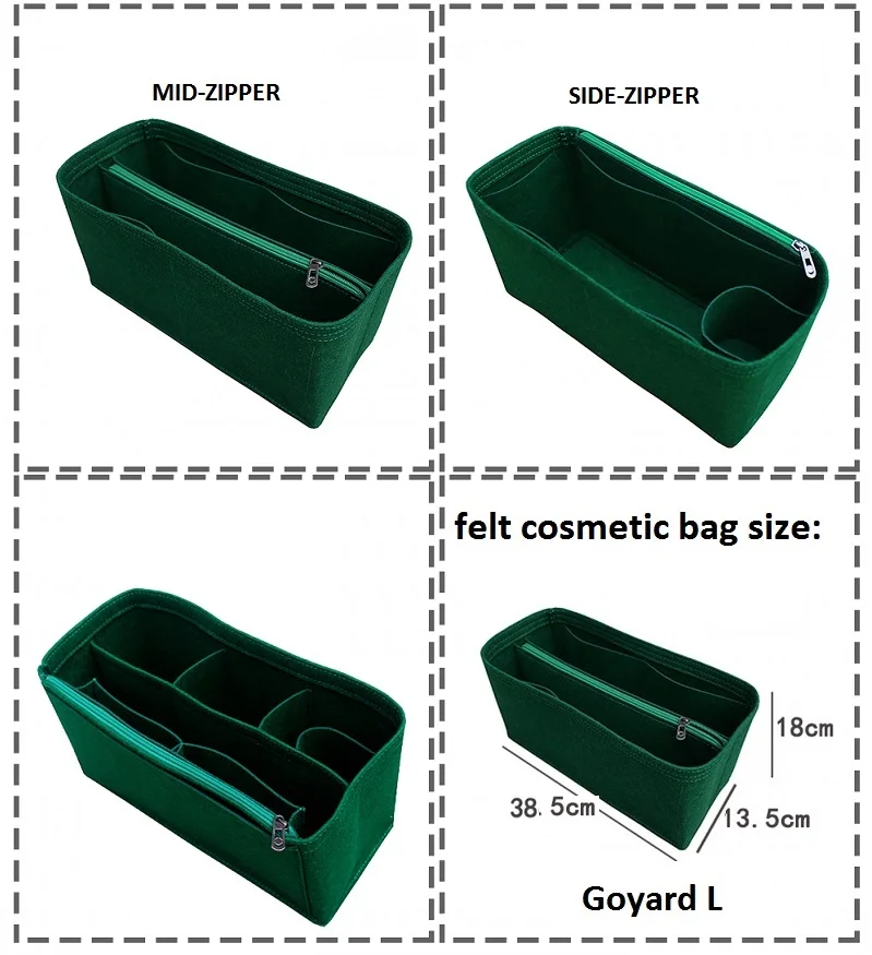 Для GOYARD, M, L, фетровая вставка, сумка-Органайзер, макияж, сумочка, органайзер, для путешествий, внутренняя, портативная, косметичка, оригинальная, для организации, сумки