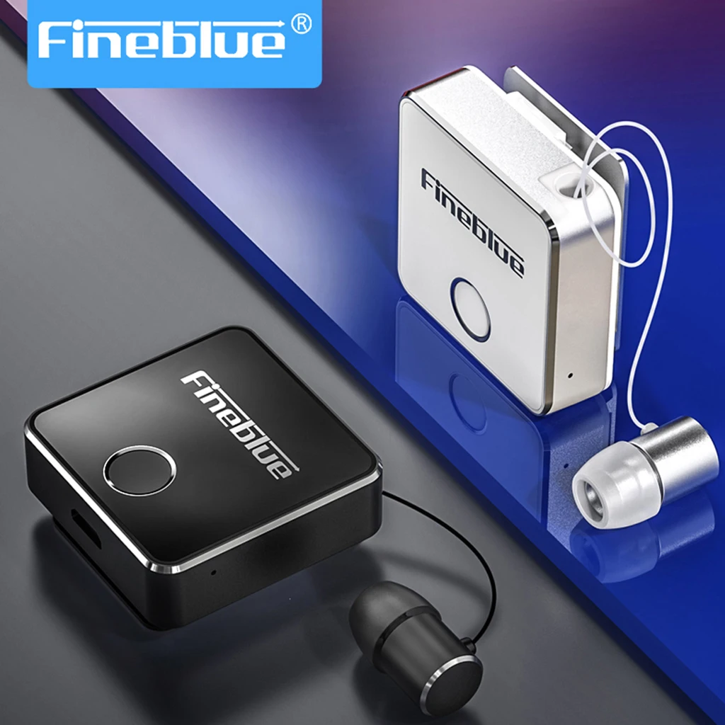 FineBlue F1 Wireless Bluetooth BT 5.0 Headset handsfree Earphone Headphone vibrating Alert Wear Clip Earphone for Smartphone