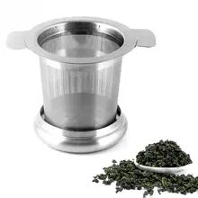 Reusable Mesh Tea Infuser with Cover Stainless Steel Tea Strainer Teapot Stainless Steel Loose Leaf Spice Filter Drinkware Tool