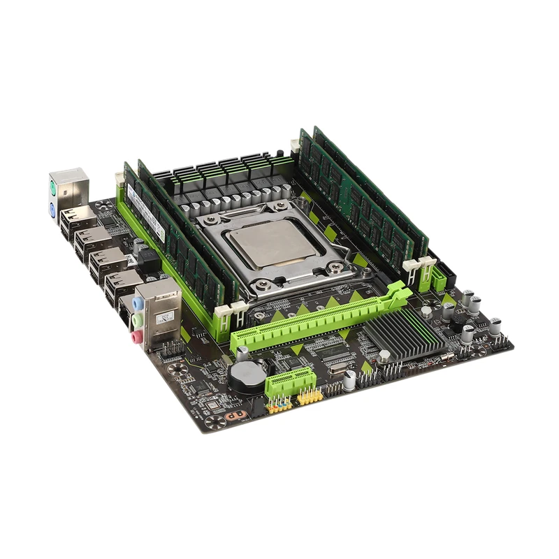 Материнская плата X79 Lga 2011 4xDdr3 двухканальная память 64 ГБ Sata 3 0 Pci E 8Usb для