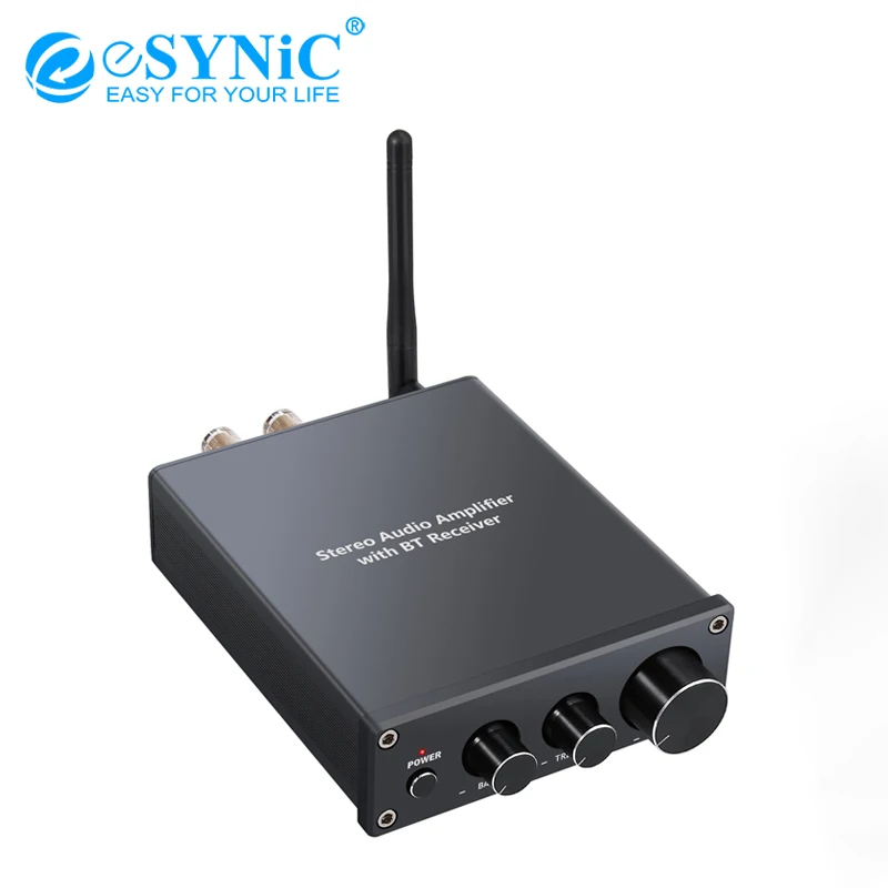 

eSYNiC Bluetooth 4.2 Stereo Audio Amplifier Certified AptX Low Latency Digital Power Speaker 50W+50W HiFi Class D Integrated Amp