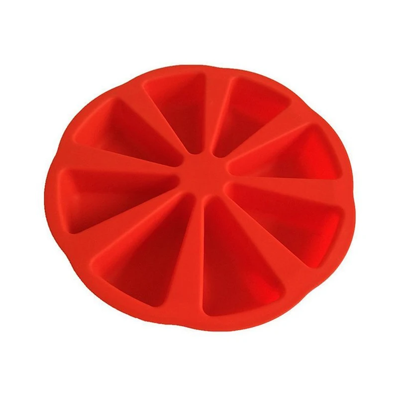 8 Holes Bakeware Molds Cake Pan Silicone Cupcake Mold Fondant Pudding Triangle Cakes Mould Muffin Baking Tools Pizza Plate3