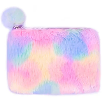 

1 PC Cartoon Printed Shoulder Bag Rainbow Plush One Side Crossbody Messenger Bag Cosmetic Pouch Girl Women Shoulder Bag Dropship