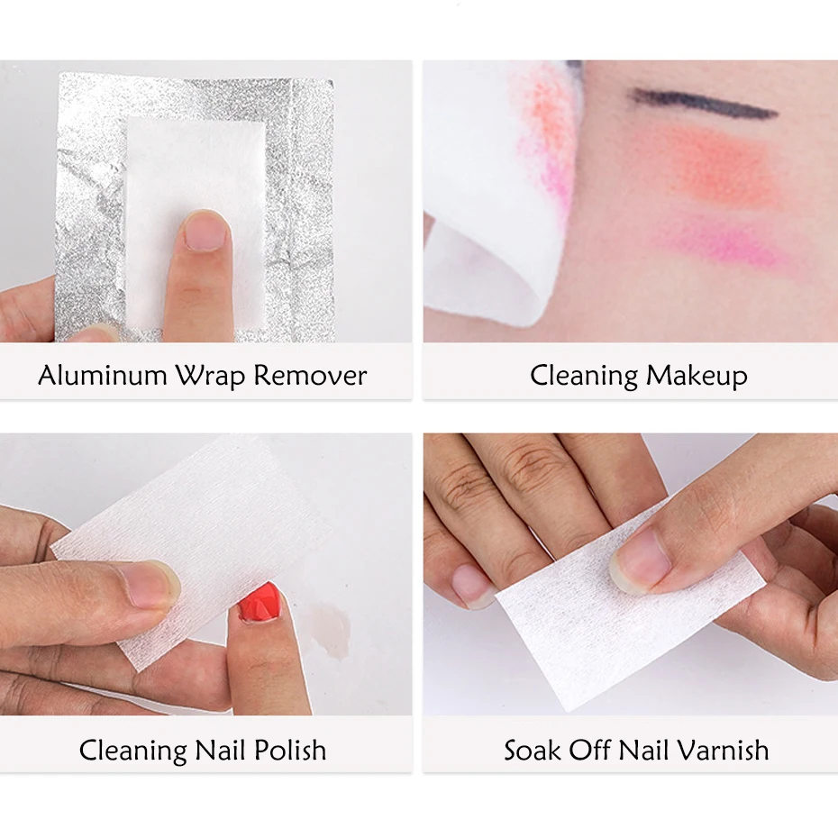 1Pack Multi Layer Cotton Lint-Free Napkins Nail Cotton Pad Removing Gel Polish Varnish Degreaser Soak Off Manicure Tools PP918 nail cotton pads,disposable nail pads