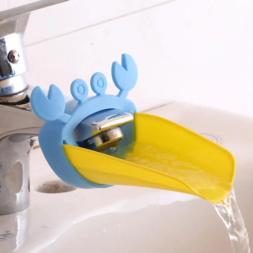 Детская ванная комната лягушка форма краба кран удлинитель водосберегающий мультфильм дети ребенок мыть-ручной удлинитель для смесителя аксессуары для ванной комнаты - Цвет: Crab Blue 1