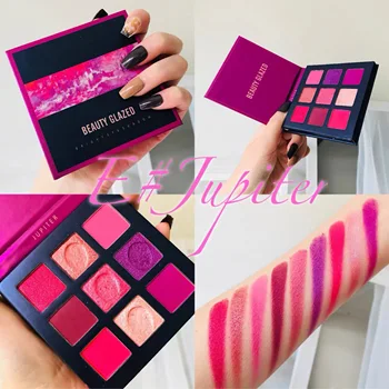 

Fashion 9 Color JUPITER Eyeshadow Makeup Palette Long Lasting Shimmer Purple Eye brow Makeup Pigments Beauty Glazed Eyeshadow