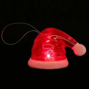 

Glowing Christmas Hat Shoe Ornament LED Light Up Decorative Hanging Drop Pendant Holiday Decor DIY Christmas Stocking Hat