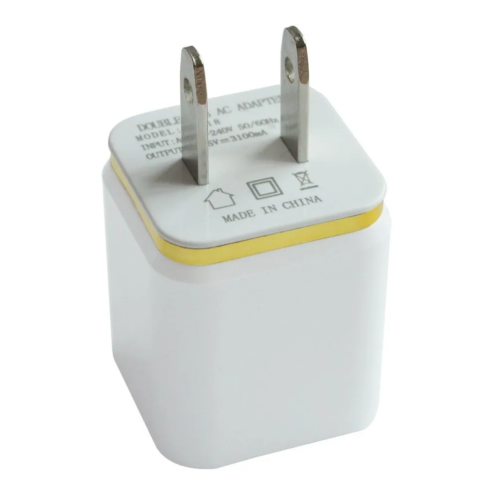 Двойное настенное зарядное устройство USB 12 ватт для устройств Apple и Android US Plug