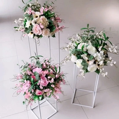Свадебная металлическая ваза для цветов дорога водит цветок стенд для Свадебные украшения
