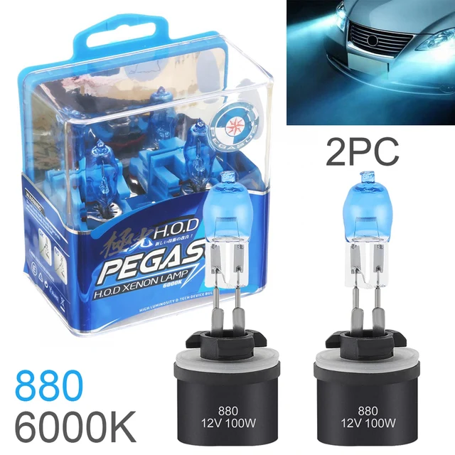MovFlax H4 H7 H3 Car HOD Halogen Bulbs H9 H1 2 Pcs DC 12V 100W 6000K White Light Front Headlight Lamp Car Light Source Parking 880 Socket