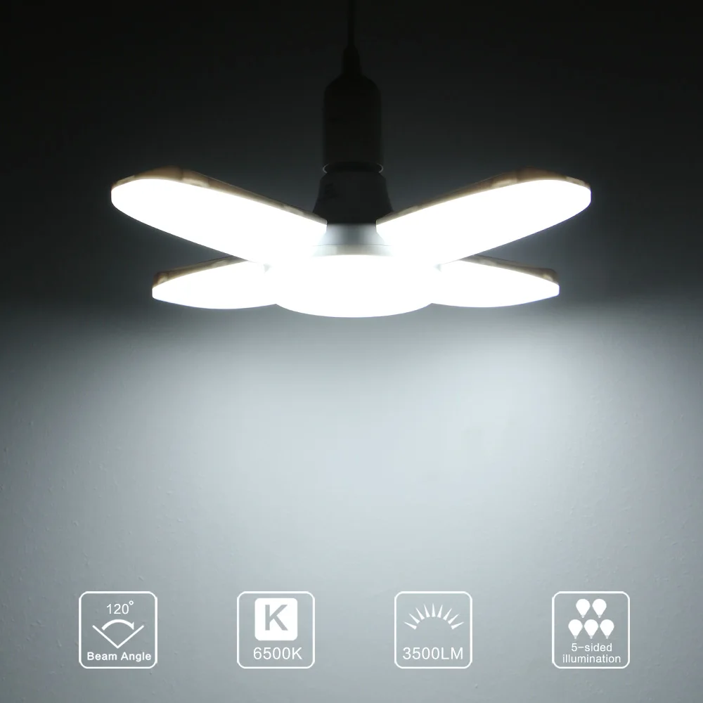 Foldable Super Bright Lamp Motion Sensor LED Four-Leaf Light 60W Constant Current Wide Voltage Household Energy Saving | Лампы и