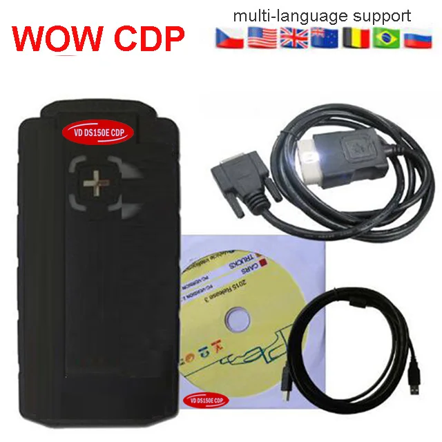Wow cdp с bluetooth светодиодный кабель usb OBD2 OBDII cars и trucksvd ds150e для delphis vdljk autocoms pro