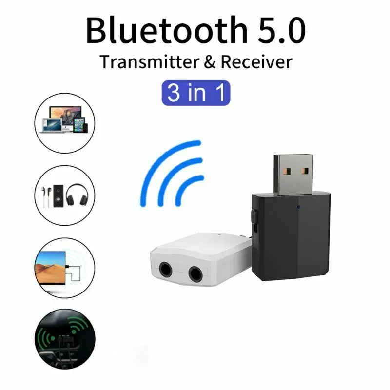 3 в 1 USB Bluetooth 5,0 передатчик приемник беспроводной аудио 3,5 мм Музыка Aux адаптер для Смартфона наушники ноутбука