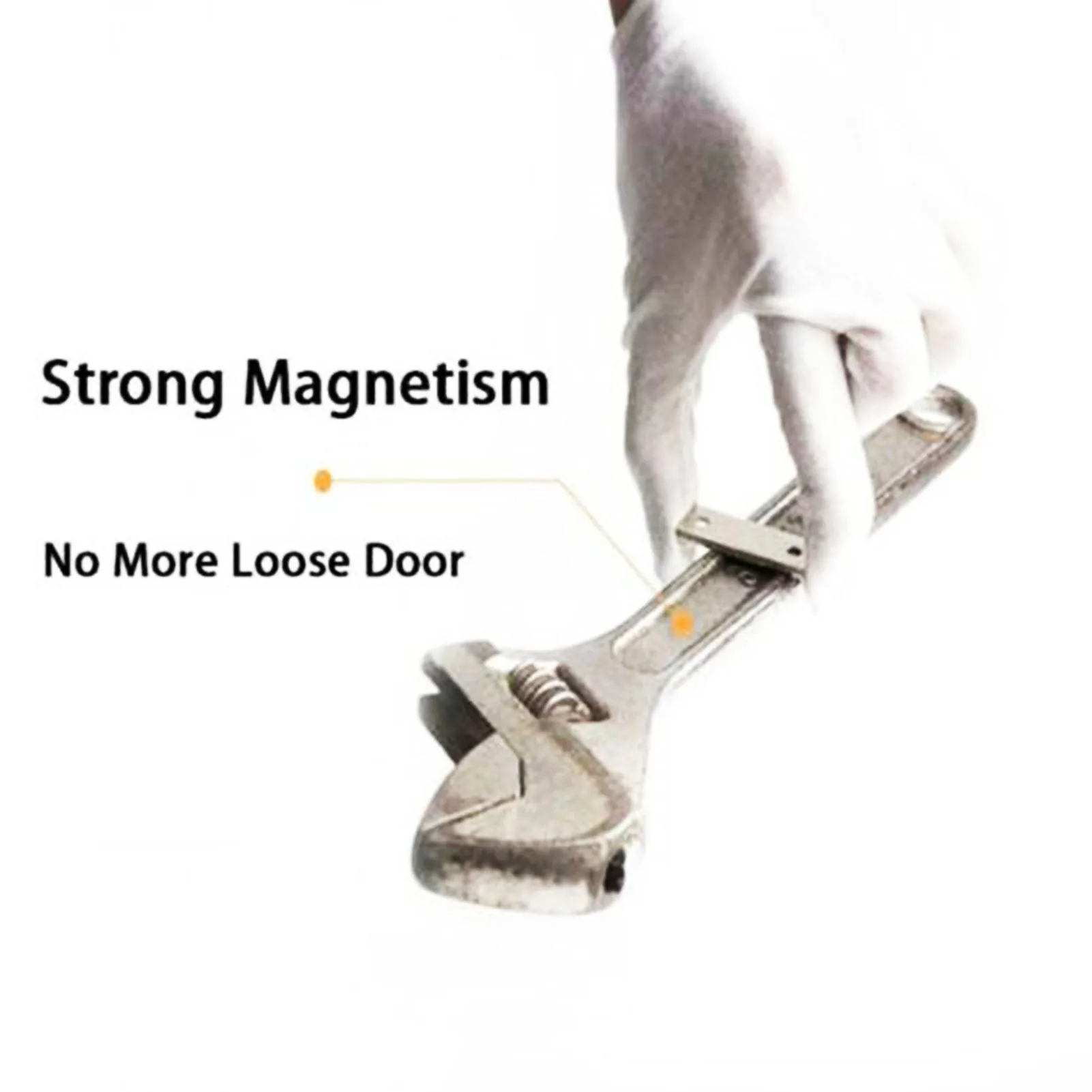 2Pcs Punch Free Stainless Steel Magnetic Cabinet Door Latch Protective Stopper