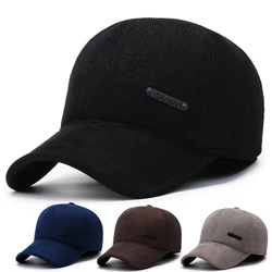 Casquette de Baseball brodée pour hommes, chapeau de soleil ajustable pour l'extérieur, pour les vacances, style décontracté, en velours côtelé, couleur unie 